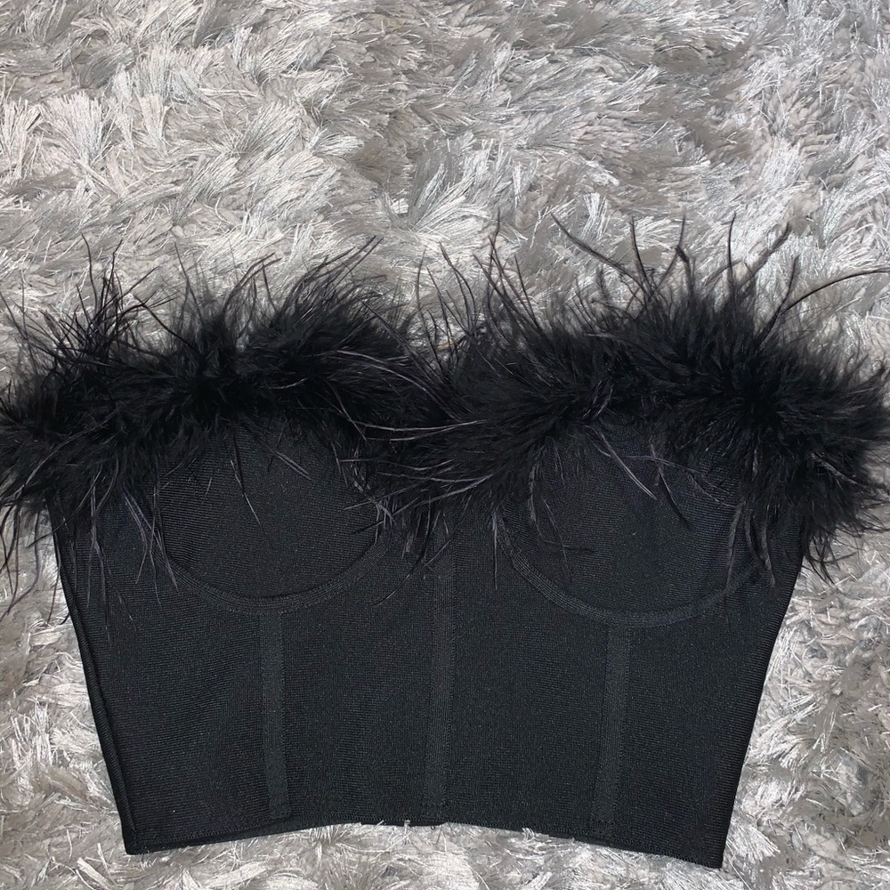 Feather bustier top